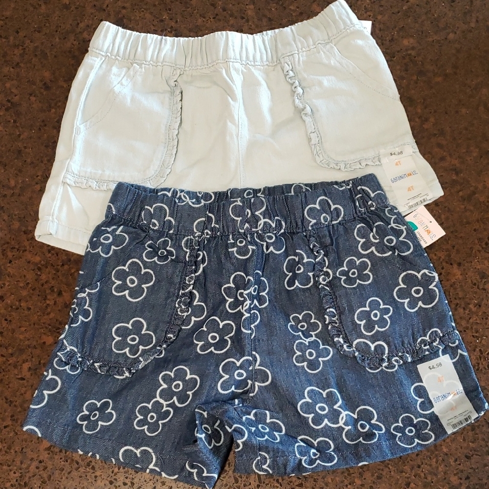 Garanimals Floral Denim and Light Blue Shorts